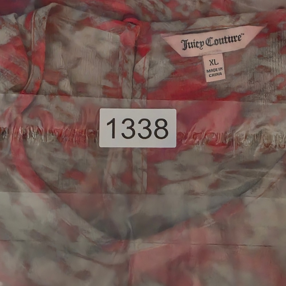 Juicy Couture Tank Top Womens XL Red Floral Rhinestone Y2K Cottagecore Boho - Picture 8 of 8